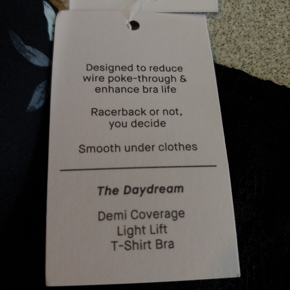 5 Auden Daydream new 32C or 32AA black gray white florapadded demi t shirt Bras - Picture 7 of 9